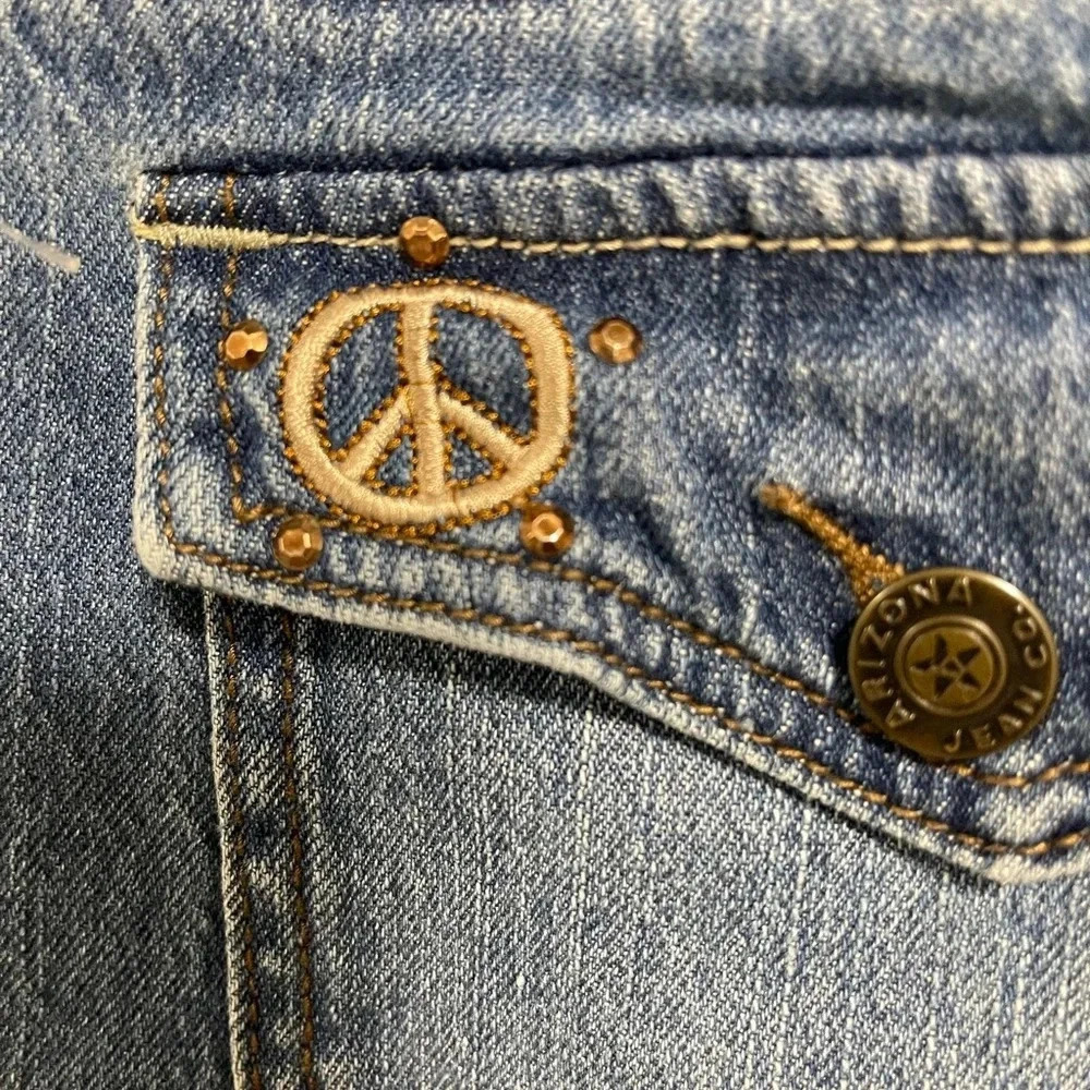 Arizona Girls Embellished Denim Jeans Size 16 - Picture 3 of 7